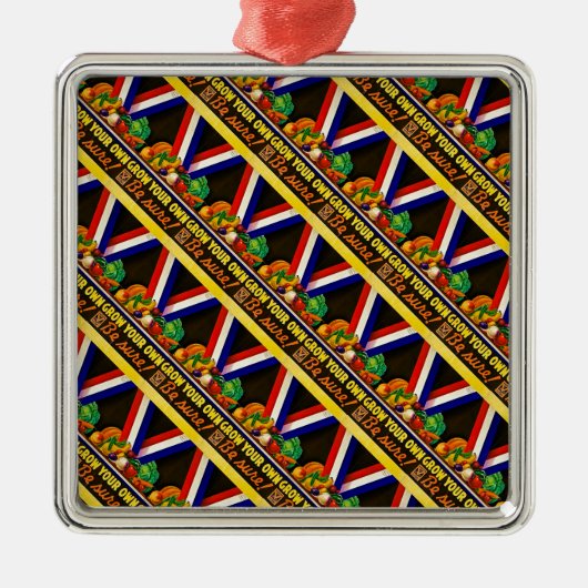 あなた専有物をあります確実なヴィンテージの家庭菜園WWIIが育てて下さい メタルオーナメント (正面)