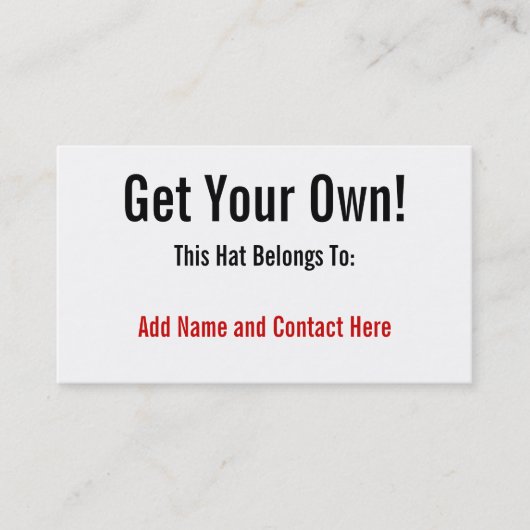 あなた専有物を得て下さい! 名刺 (正面)