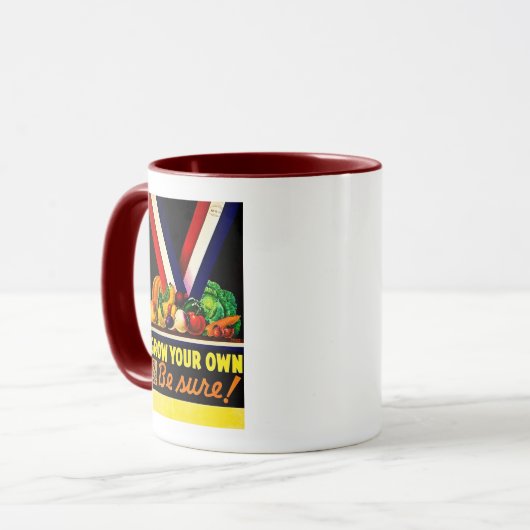 あなた専有物を育てて下さい-確実があって下さい ヴィンテージの第二次世界大戦 マグカップ (正面左)