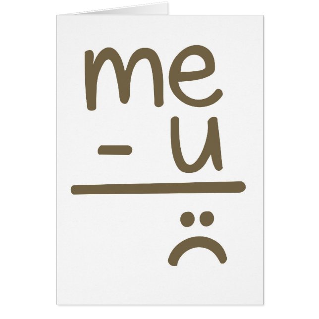 あなた引いて私は悲しい顔カードに匹敵します (正面)