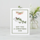 あなた得はクリスマスコッドのおもしろい魚釣りフラット シーズンカード (スタンド正面)
