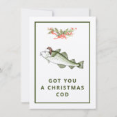 あなた得はクリスマスコッドのおもしろい魚釣りフラット シーズンカード (正面)
