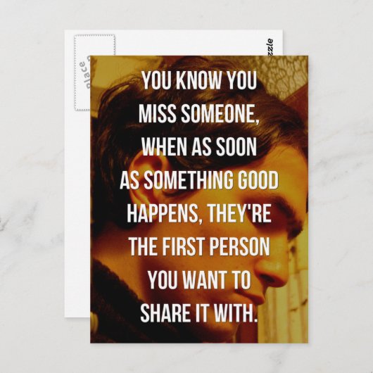 あなた恋しく思の引用文 ポストカード (正面/裏面)