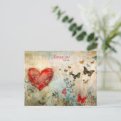 あなた恋しく思の蝶とハート シーズンポストカード (スタンド正面)