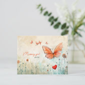 あなた恋しく思の蝶とハート シーズンポストカード (スタンド正面)