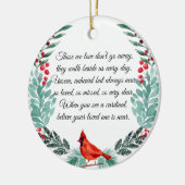 あなた恋しく思の記念(鳥)ショウジョウコウカンチョウの緑 セラミックオーナメント (左)