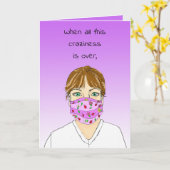 あなた恋しく思は自分の社会的距離を分離 カード (黄色い花)