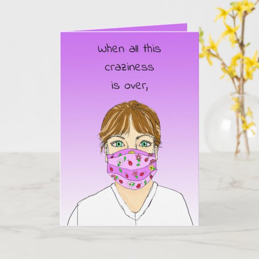 あなた恋しく思は自分の社会的距離を分離 カード (黄色い花)