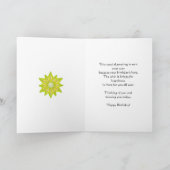 あなた恋しく思、黄色い花の誕生日カード カード (内部)