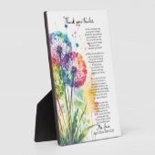 あなた感謝していの先生の退職dandelionの詩 フォトプラーク (側面)