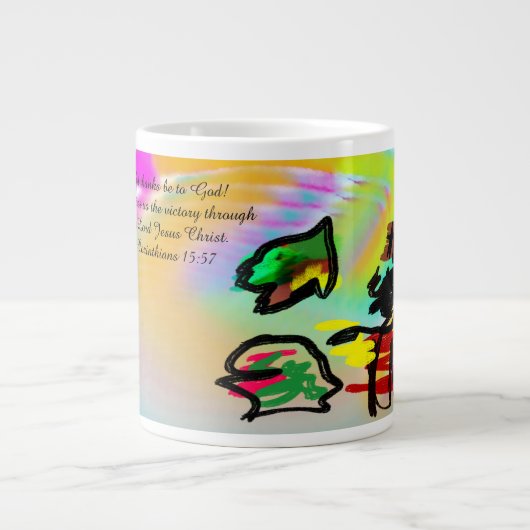 あなた感謝していは! ジャンボコーヒーマグカップ (正面)