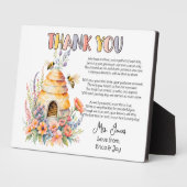 あなた感謝してい先生鑑賞はちみつビー詩 フォトプラーク (側面)