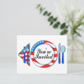 あなた招待され(赤白青) インビテーションポストカード (スタンド正面)