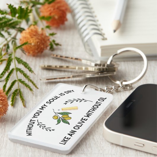 あなた方がいなければ、魂は油のないオリーブのように乾く キーホルダー (正面右)