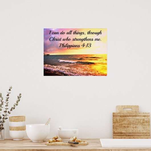 あなた方が強化するキリストを通して、私は全てのことを成し遂げることができる ポスター (キッチン)