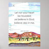 あなた方のハートを悩ませないでヨハネ14:1砂漠 ポスター (正面)