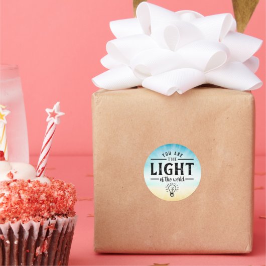 あなた方は世界の光であり，聖書の聖句デザイン ラウンドシール (パーティー)