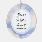 あなた方は世界聖書の詩の青の光である セラミックオーナメント (左)
