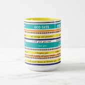 あなた方は言う/神は言う – 聖書感動的の聖句 マグカップ (中央)