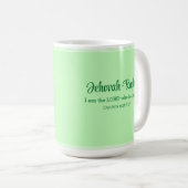 あなた方を救う主である聖句ミントグリーン コーヒーマグカップ (正面右)