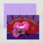 あなた最高のバレンタイン！｜かわいいハートのギター演奏 シーズンポストカード (正面/裏面)