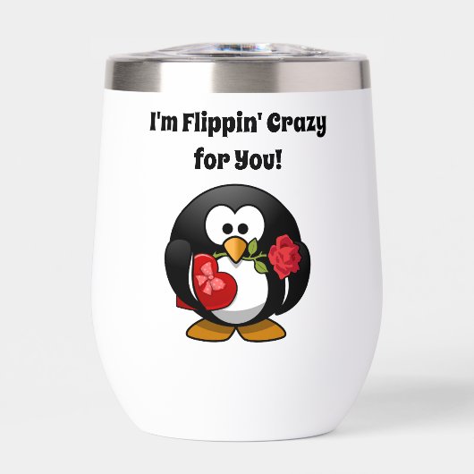 あなた熱狂するのために可愛いバレンタインデー愛ペンギン (正面)