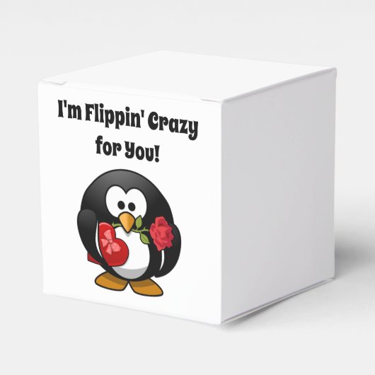 あなた熱狂するのために可愛いバレンタインデー愛ペンギン フェイバーボックス (正面サイド)