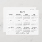 あなた独自のカスタムテキスト 2024 カレンダー ポストカード (正面/裏面)