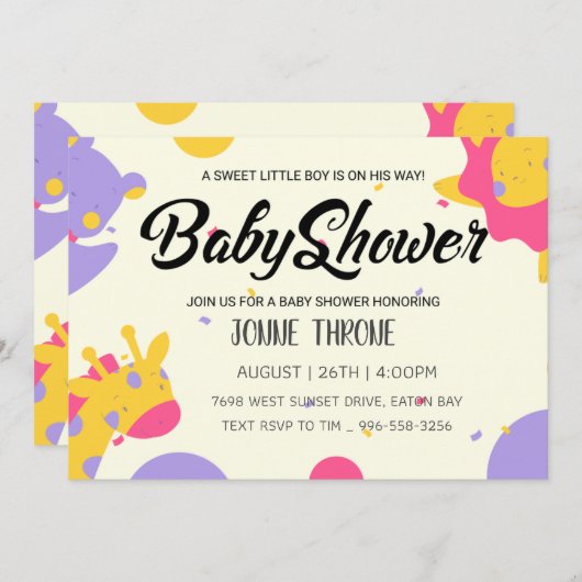 あなた祝の小さな奇跡の到来だ! 招待状 (正面/裏面)