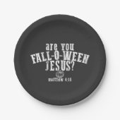 あなた秋Oウィーンイエズクリスチャンのハロウィーン ペーパープレート (正面)