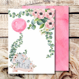 あなた空白の自身のピンクの風船ユーカリを追加 招待状