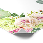 あなた空白の自身の緑のあじさいピンクの花模様を追加 ポスター (角)