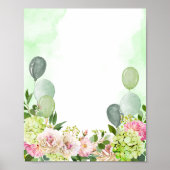 あなた空白の自身の緑のあじさいピンクの花模様を追加 ポスター (正面)