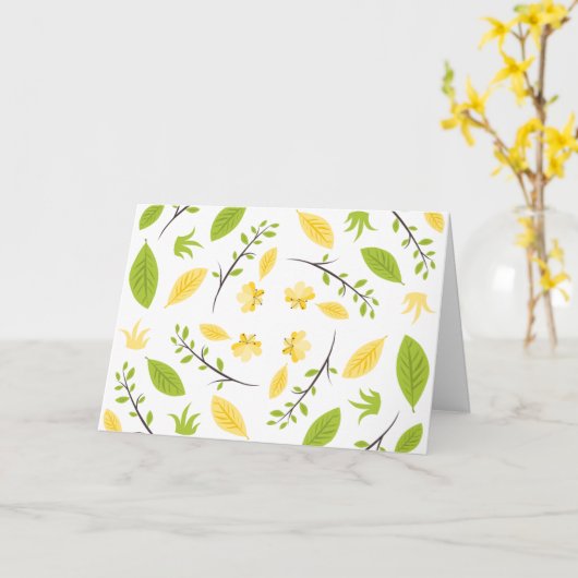 あなた考えと私たちの愛を送ること カード (黄色い花)