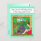 あなた考えについて手描き漫画レディスケッチ ポストカード (正面/裏面)