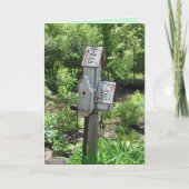 あなた考えに関するヴィンテージ・バードハウス カード (正面)