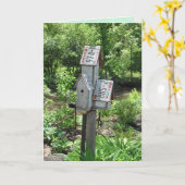 あなた考えに関するヴィンテージ・バードハウス カード (黄色い花)