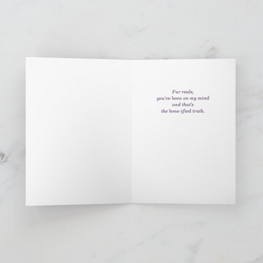 あなた考えのアフガンハウンド犬の紫色の花 カード (内部)