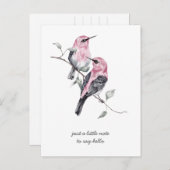 あなた考えのピンクと灰色の熱帯鳥の ポストカード (正面/裏面)