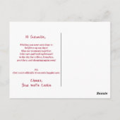 あなた考えのピンクの赤面花の神秘的なマウス ポストカード (裏面)