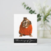 あなた考えのブルドッグ子犬グリーティングポスカード ポストカード (スタンド正面)