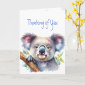 あなた考えの可愛いコアラ熊の動物自然アート カード (黄色い花)