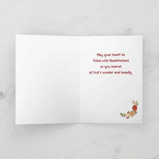 あなた考えの宗教的な感謝の秋リース カード (内部)