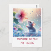 あなた考えの白い神秘的なマウスピンクのハイビスカス ポストカード (正面/裏面)