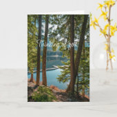 あなた考えの美しい湖キャンピングフォレストツリー カード (黄色い花)