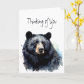 あなた考えの黒熊の動物自然野生動物 カード (黄色い花)