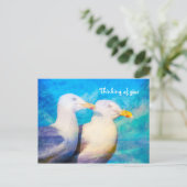 あなた考えの2つのカモメの青空 ポストカード (スタンド正面)