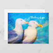 あなた考えの2つのカモメの青空 ポストカード (正面/裏面)