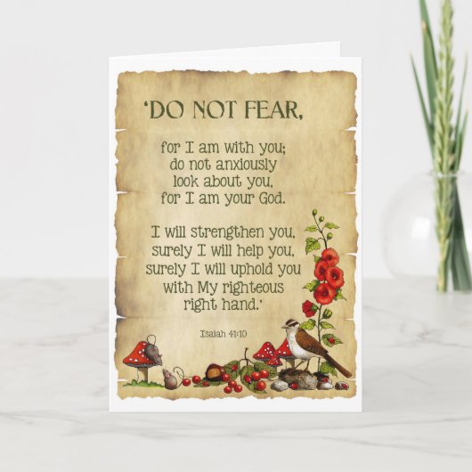 あなた考えの:イザヤ書第41章10節、オリジナル自然芸術 カード (正面)