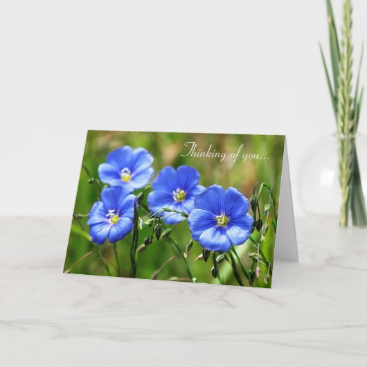 あなた考えの – Blue Flowers カード (正面)